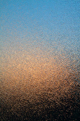 Vetro della finestra e alba in controluce, Window glass and sunrise in backlight