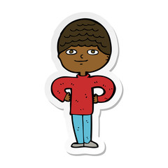 sticker of a cartoon proud man