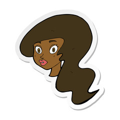 sticker of a cartoon pretty female face