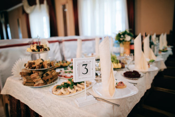 festive table setting in restaurant
