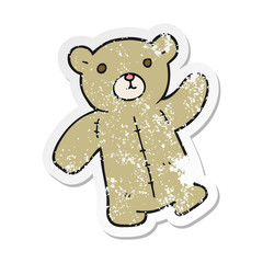retro distressed sticker of a cartoon teddy bear