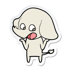 sticker of a cute cartoon elephant
