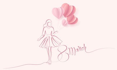 Friends girls sitting together one line drawing