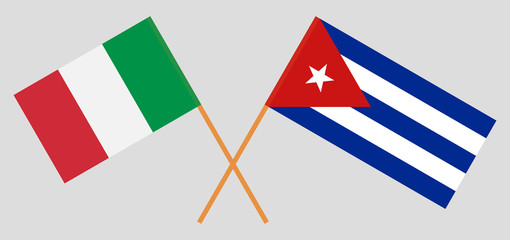 Italy and Cuba. The IItalian and Cuban flags. Official colors. Correct proportion. Vector