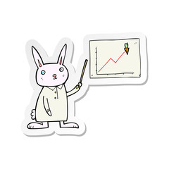 sticker of a cartoon rabbit