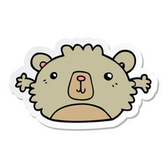 sticker of a funny cartoon bear
