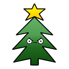 Fototapeta premium gradient shaded cartoon christmas tree
