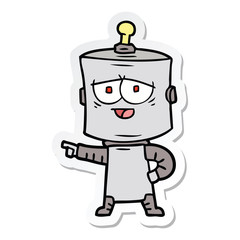sticker of a cartoon robot