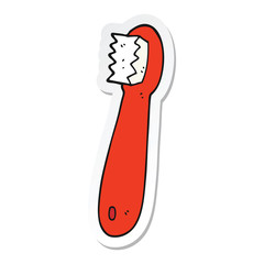 sticker of a cartoon toothbrush