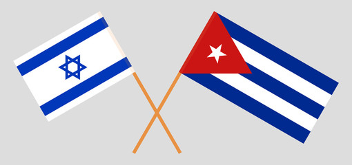 Israel and Cuba. The Israeli and Cuban flags. Official colors. Correct proportion. Vector