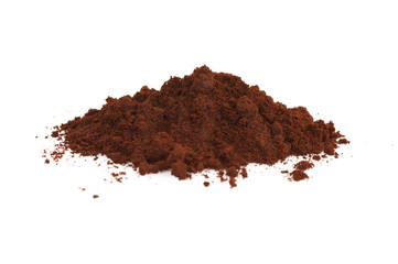 Coffee ground isolated on white background