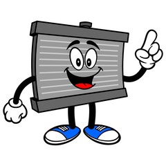 Radiator Mascot Pointing - A vector cartoon illustration of a motor radiator mascot pointing.