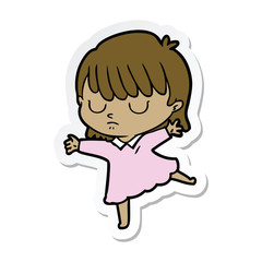 sticker of a cartoon woman