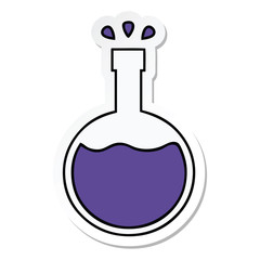 sticker of a cute cartoon science experiment