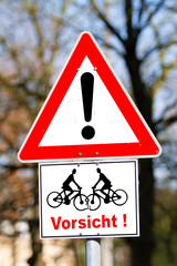 Gefahrstelle für Radfahrer
