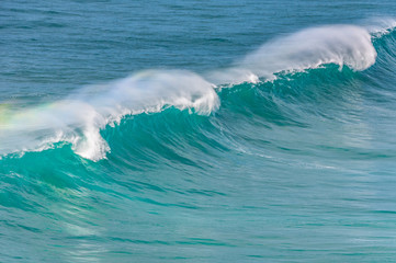 Fototapeta premium big ocean waves in windsy weather