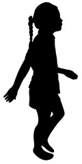 a girl walking body silhouette vector
