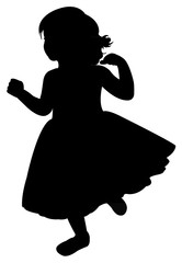 a girl walking body silhouette vector