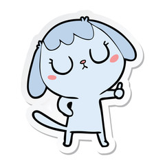 sticker of a cute cartoon dog