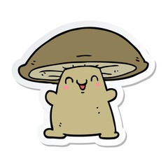 sticker of a cartoon mushroom character