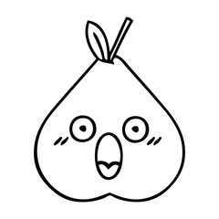 line drawing cartoon pear