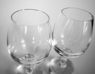 close view of two tasting cristal glasses