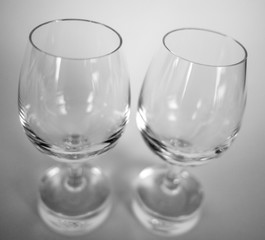 close view of two tasting cristal glasses