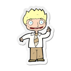 sticker of a cartoon man with idea