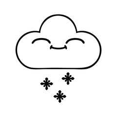 line drawing cartoon snow cloud