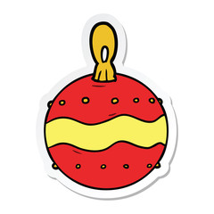 sticker of a cartoon christmas bauble