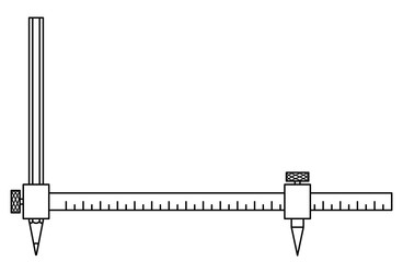 Compass with ruler contour illustration