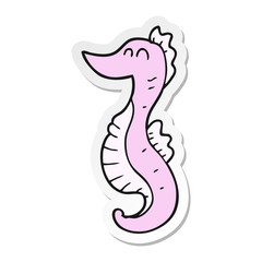 sticker of a cartoon seahorse