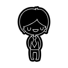 cartoon icon of a kawaii cute boy