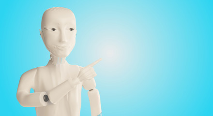 female artificial intelligence robot 3d-illustration