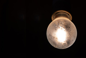 Very beautiful burning nostalgic lamp at night