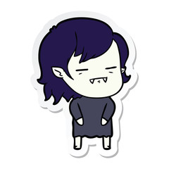 sticker of a cartoon undead vampire girl