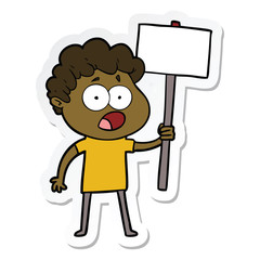 sticker of a cartoon man gasping in surprise