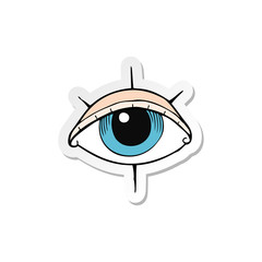 sticker of a cartoon tattoo eye symbol