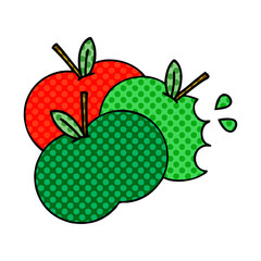 comic book style cartoon apples