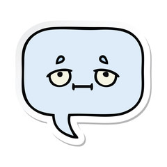 Obraz premium sticker of a cute cartoon speech bubble
