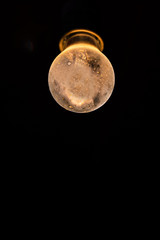 Very beautiful burning nostalgic lamp at night