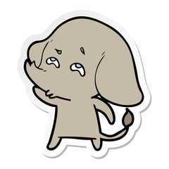 sticker of a cartoon elephant remembering
