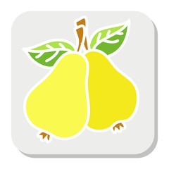 Vector fruit icons. Flat illustration of a pear. fruits isolated on white background. fruit sign