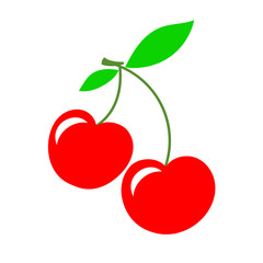 Cherry. Fruit. Vector image. Isolated object.