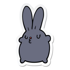 sticker of a cute cartoon rabbit