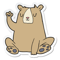 Obraz na płótnie Canvas sticker of a cartoon bear;waving