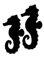 a see horse body silhouete vector