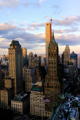 Fototapeta premium Downtown skyscraper New York City during a sunrise