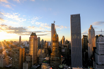Fototapeta na wymiar Downtown skyscraper New York City during a sunrise