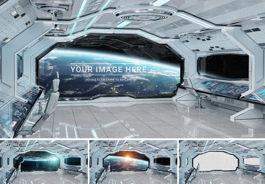 Window in Spaceship Mockup